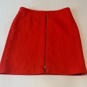 J. McLaughlin Red Front-Zip Mini Skirt